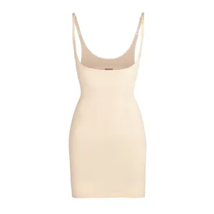 OPEN BUST SLIP DRESS | SAND