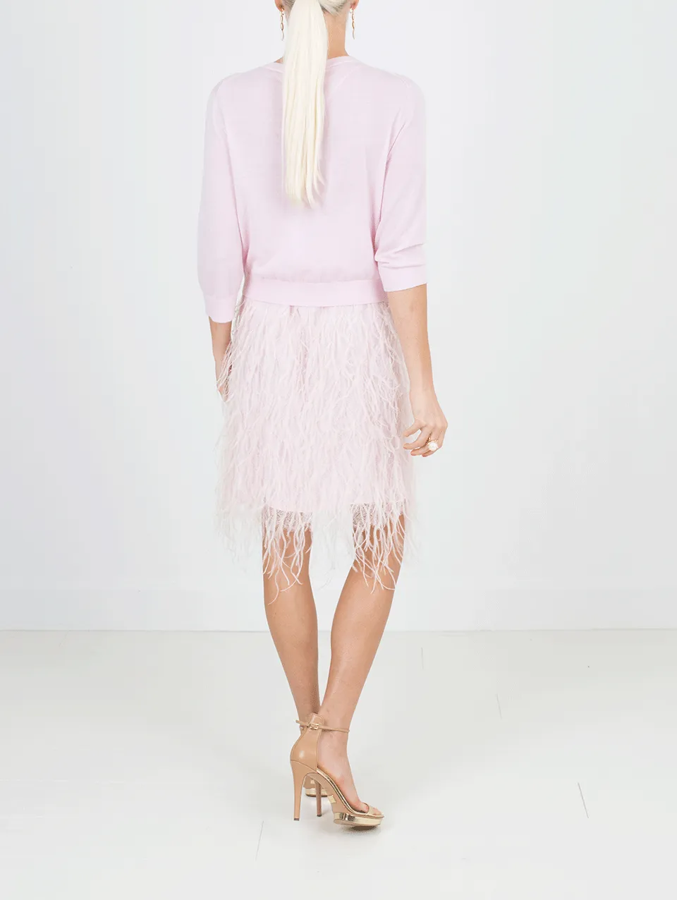 Ostrich Feather Mini Slip Dress