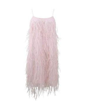 Ostrich Feather Mini Slip Dress