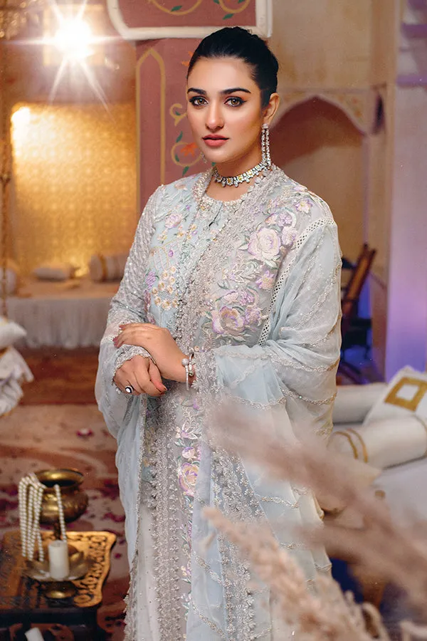 Pakistani Party Dress in Embroidered Sharara Kameez and Dupatta Style in Premium Organza