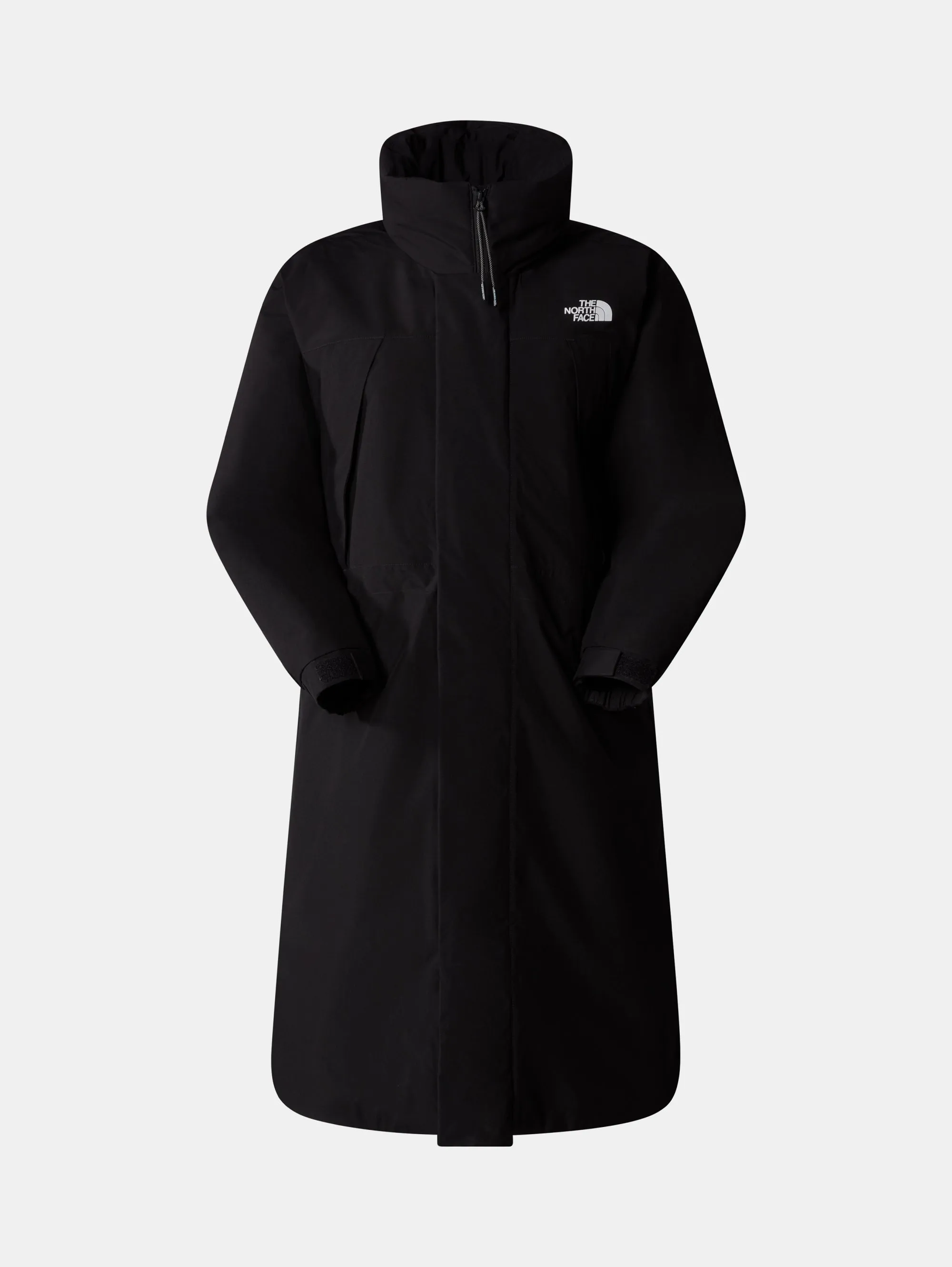 Parka Lungo Imbottito con Cappuccio Nero