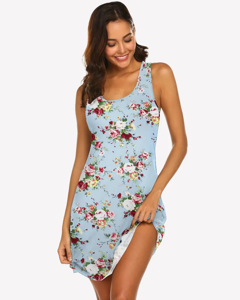 Printed Chemise Racerback Sleep Dress