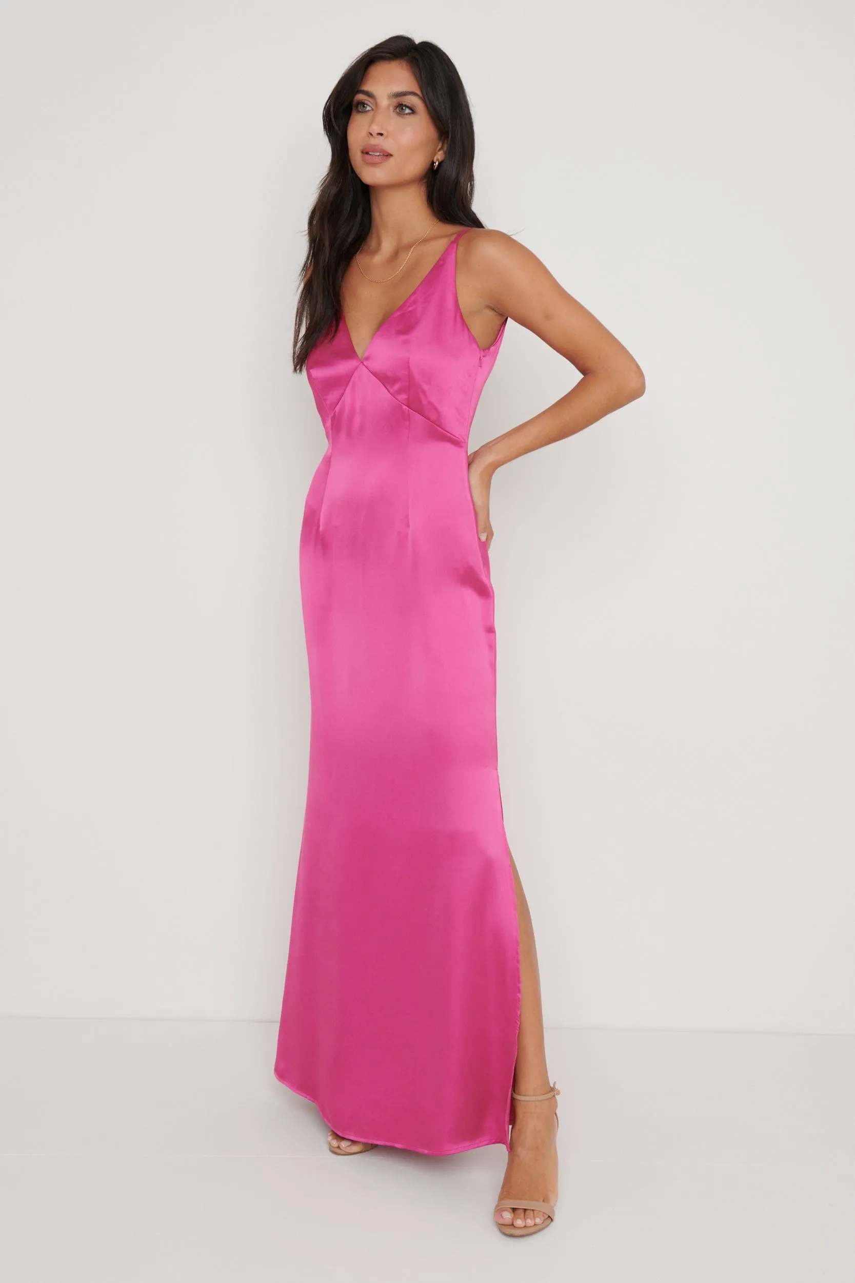 Priya Slip Maxi Dress - Pink