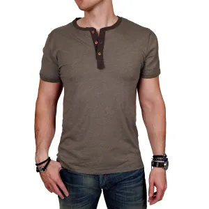 Prospective Flow - "OTARU" Henley Tee in Heather Olive