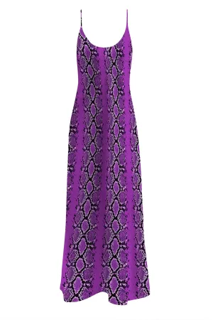 Purple Silk Slip Dress