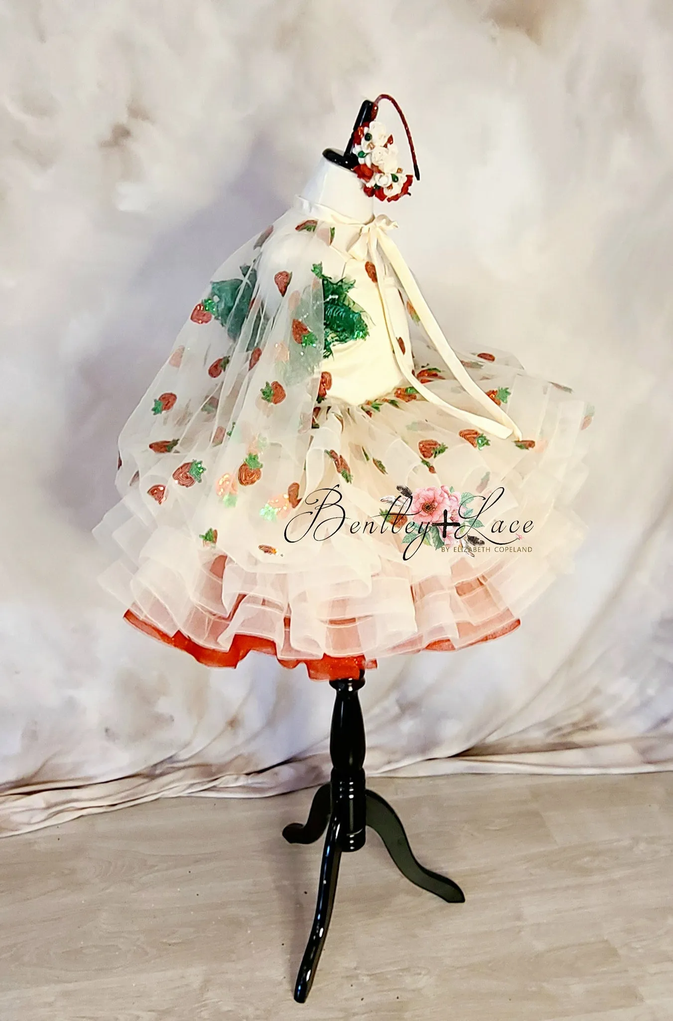 "Sweetest Strawberry"- Nude   cape (5 Year-Petite 6 Year)