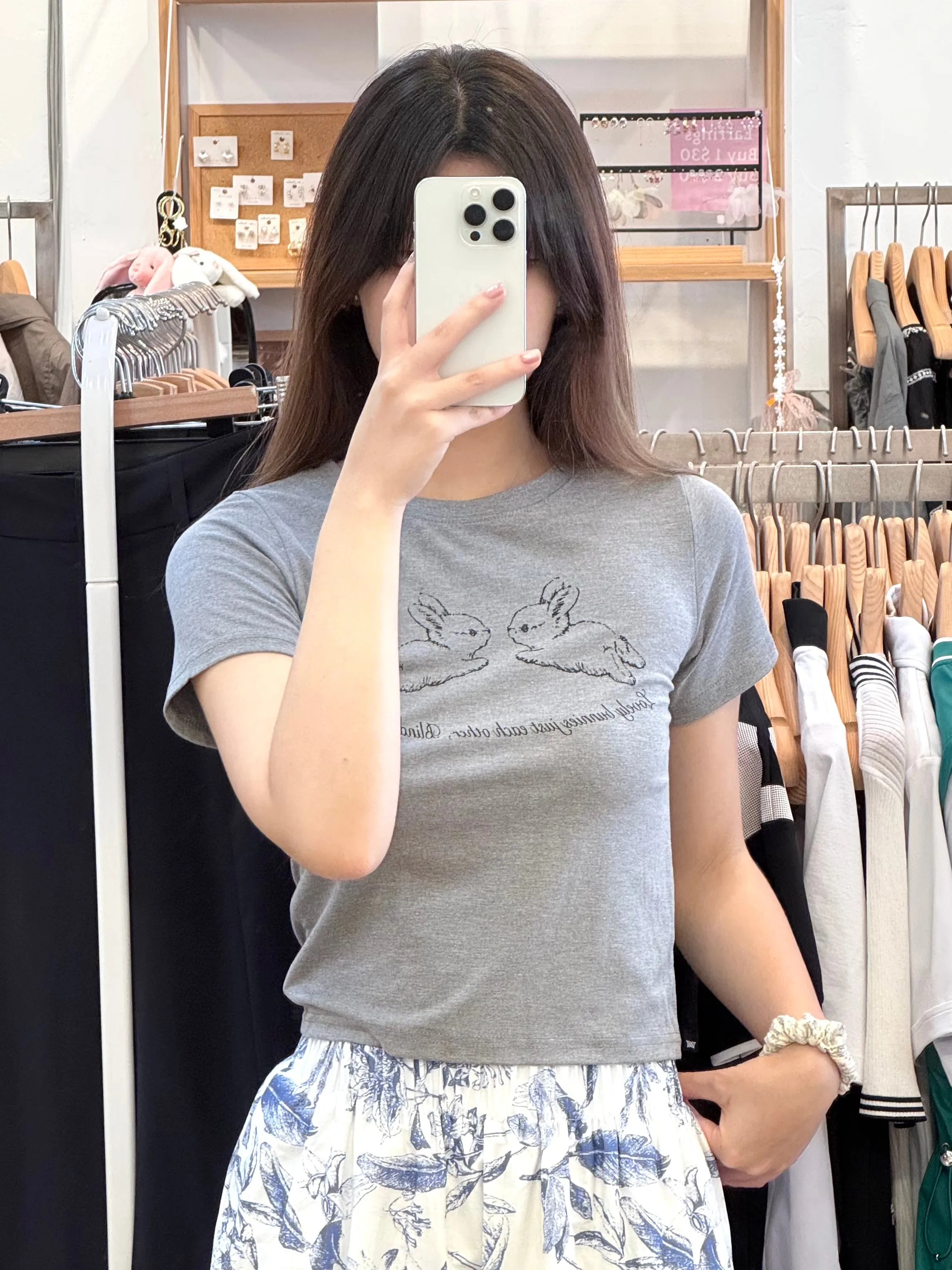 Rabbit print t-shirt