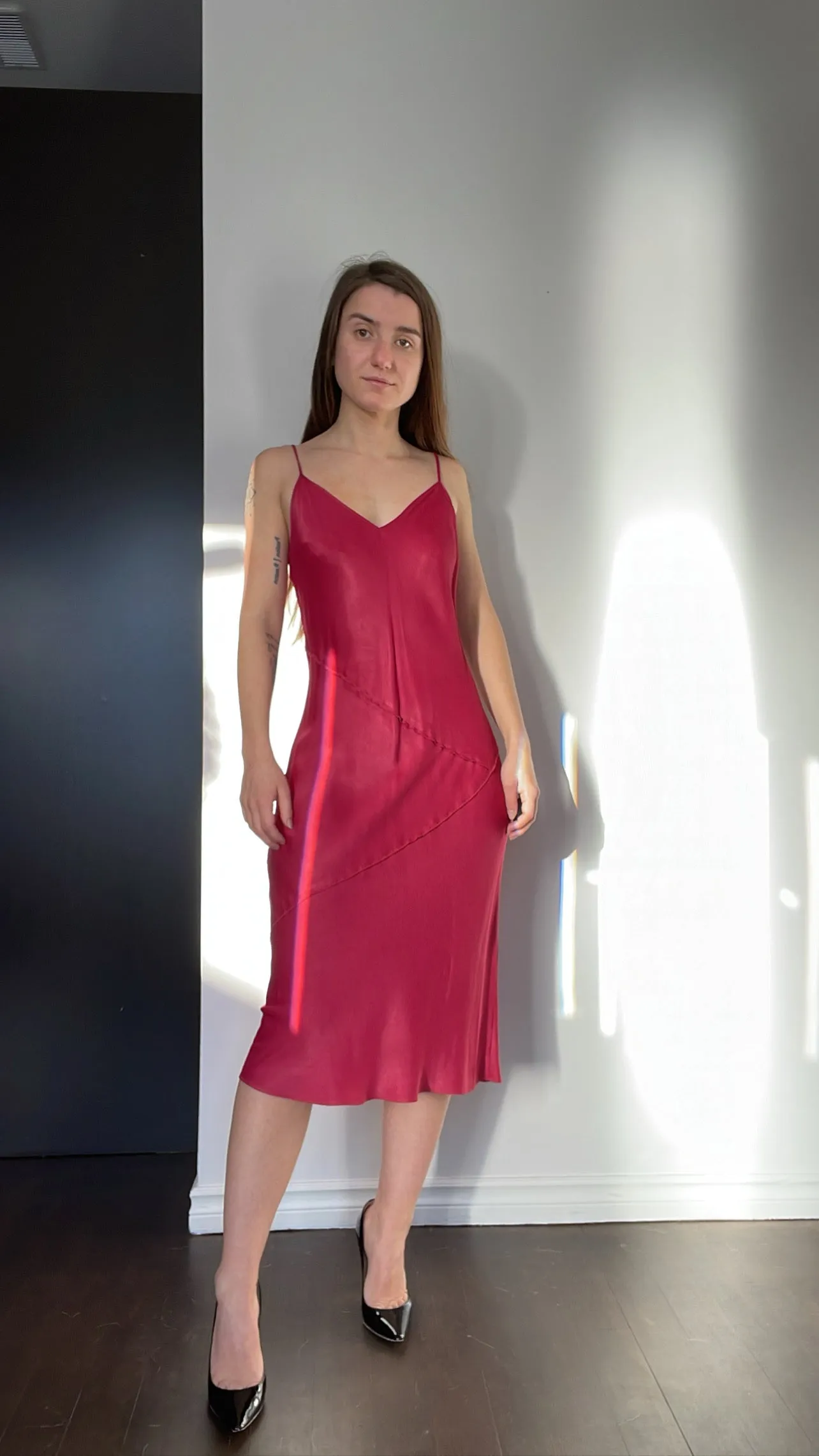 Raspberry Slip Dress - S