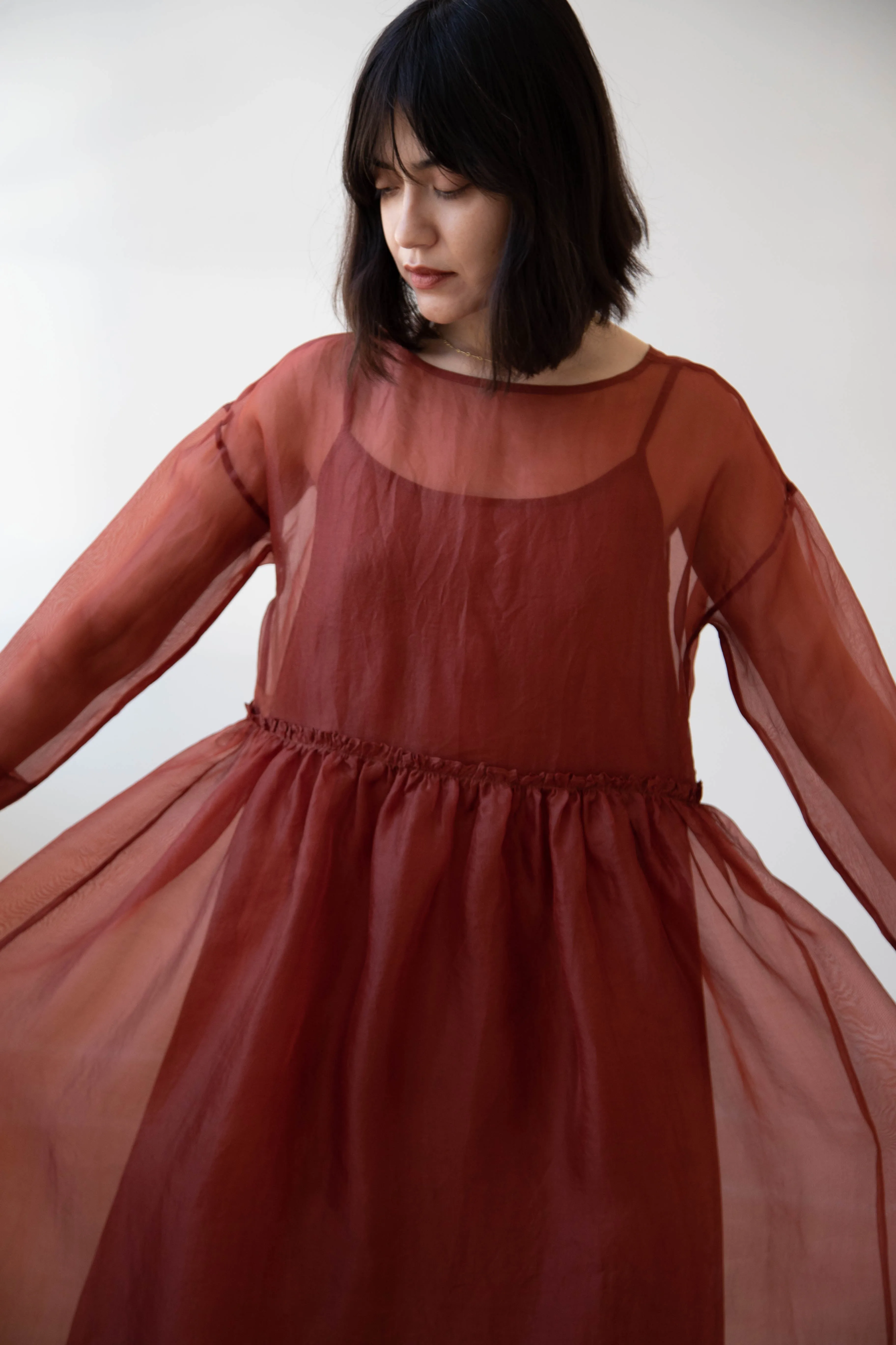 RB by Runaway Bicycle | Silk Organza Val Dress in Dark Copper