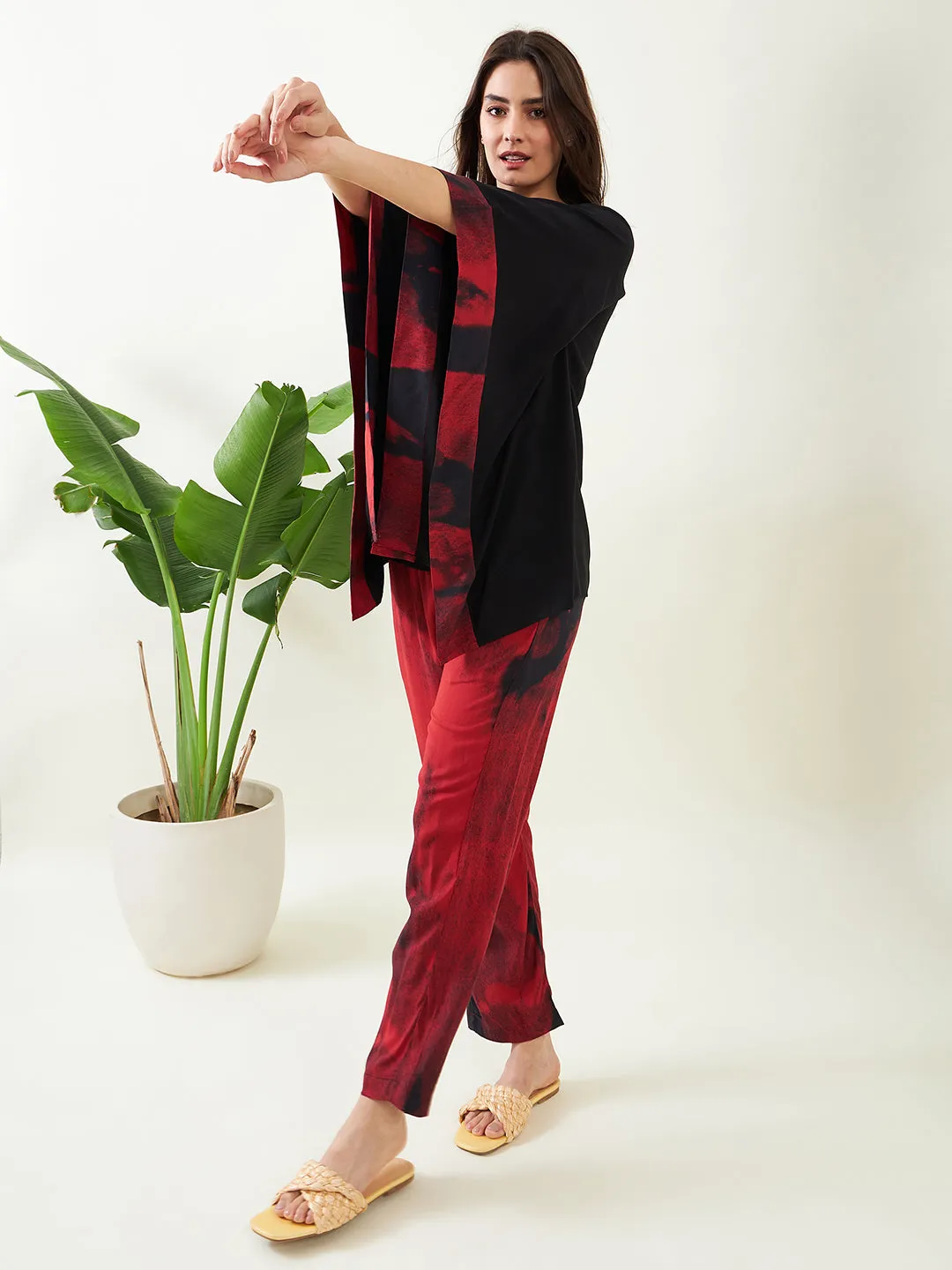 Red Midnight Kaftan Pajama Set