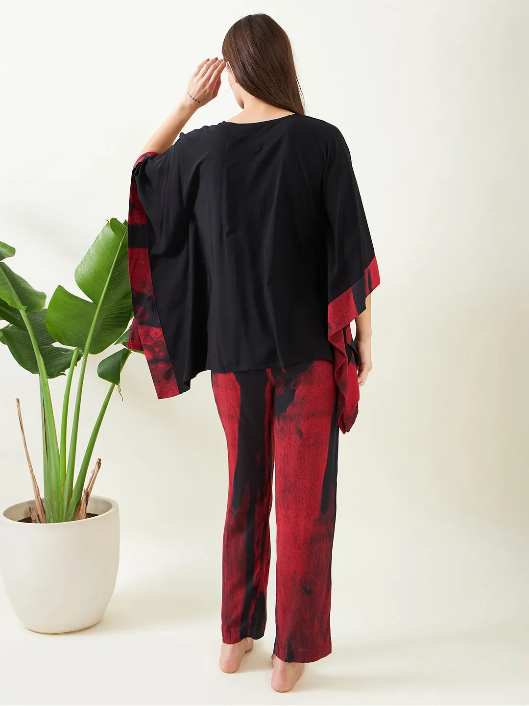 Red Midnight Kaftan Pajama Set