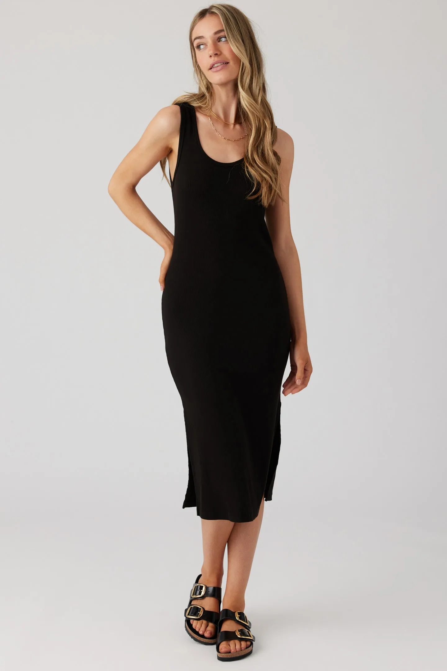 Rib Tank Dress - Black