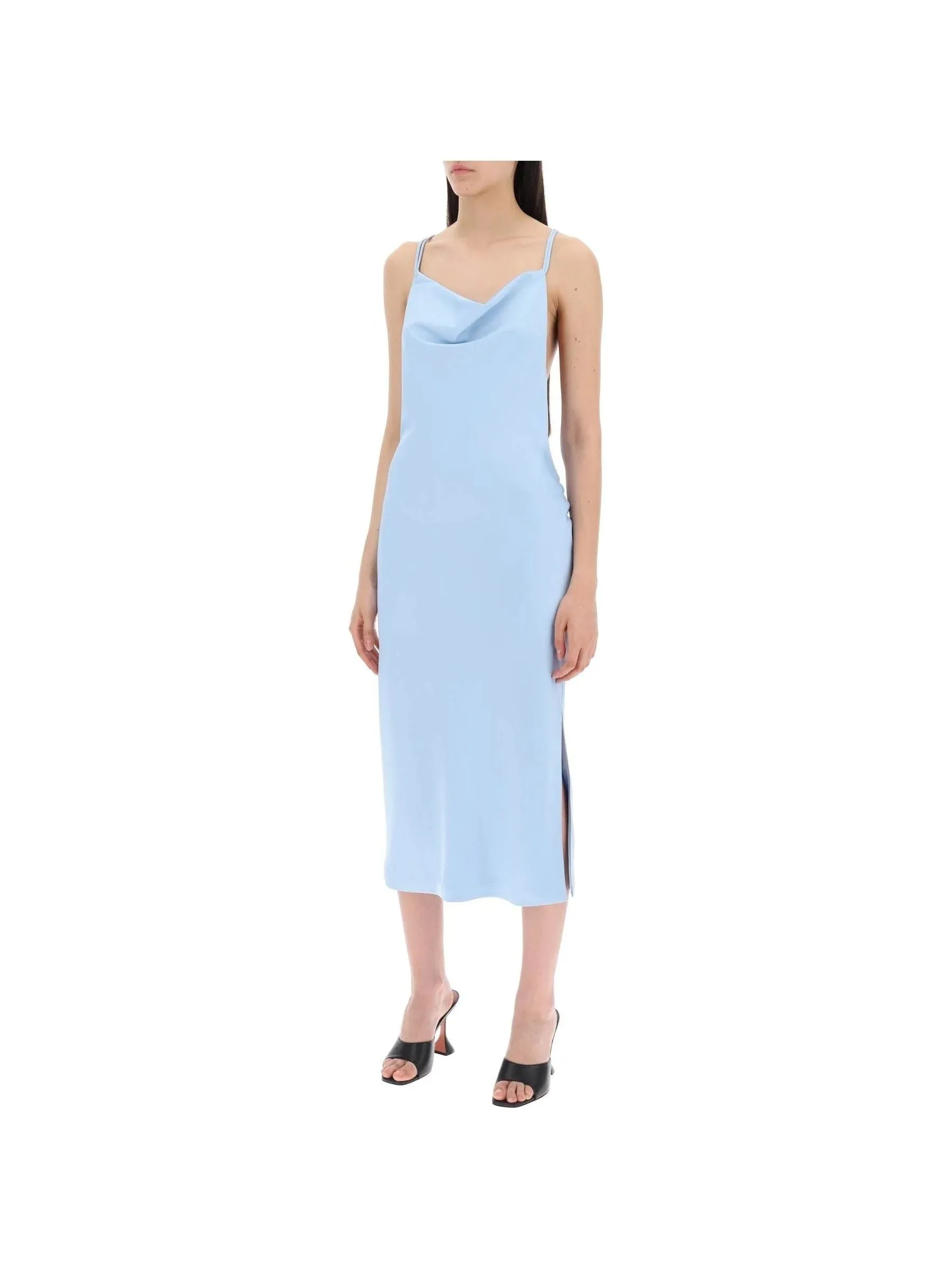 Satin Midi Slip Dress