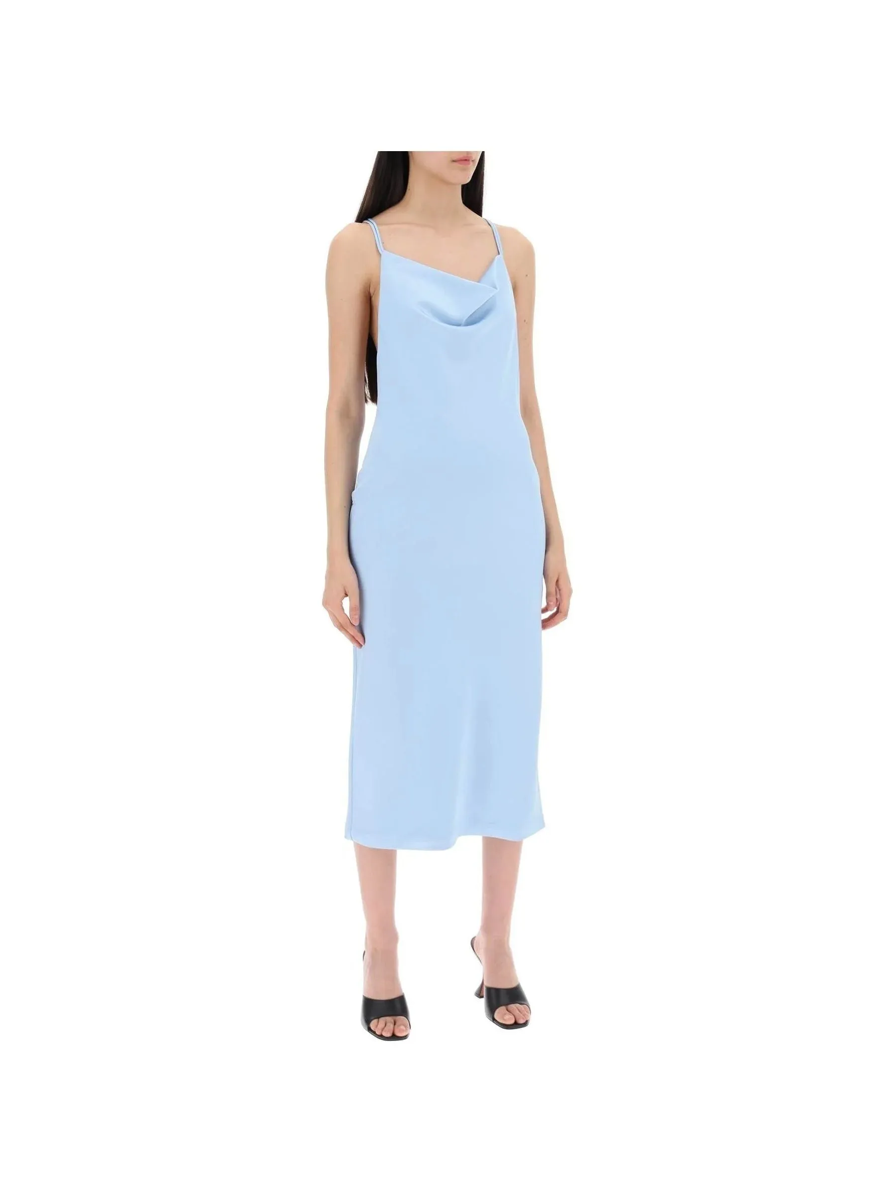 Satin Midi Slip Dress