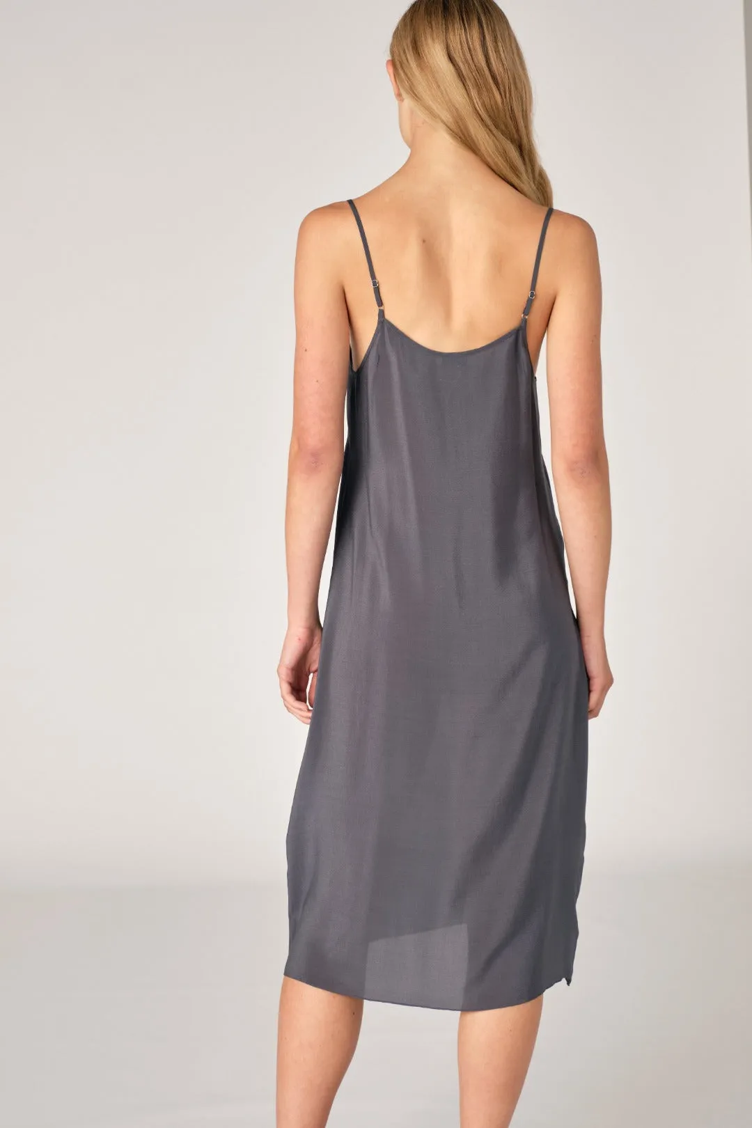 Silk Crepe Slip - Graphite