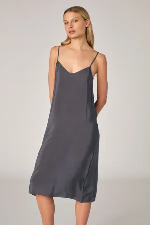 Silk Crepe Slip - Graphite