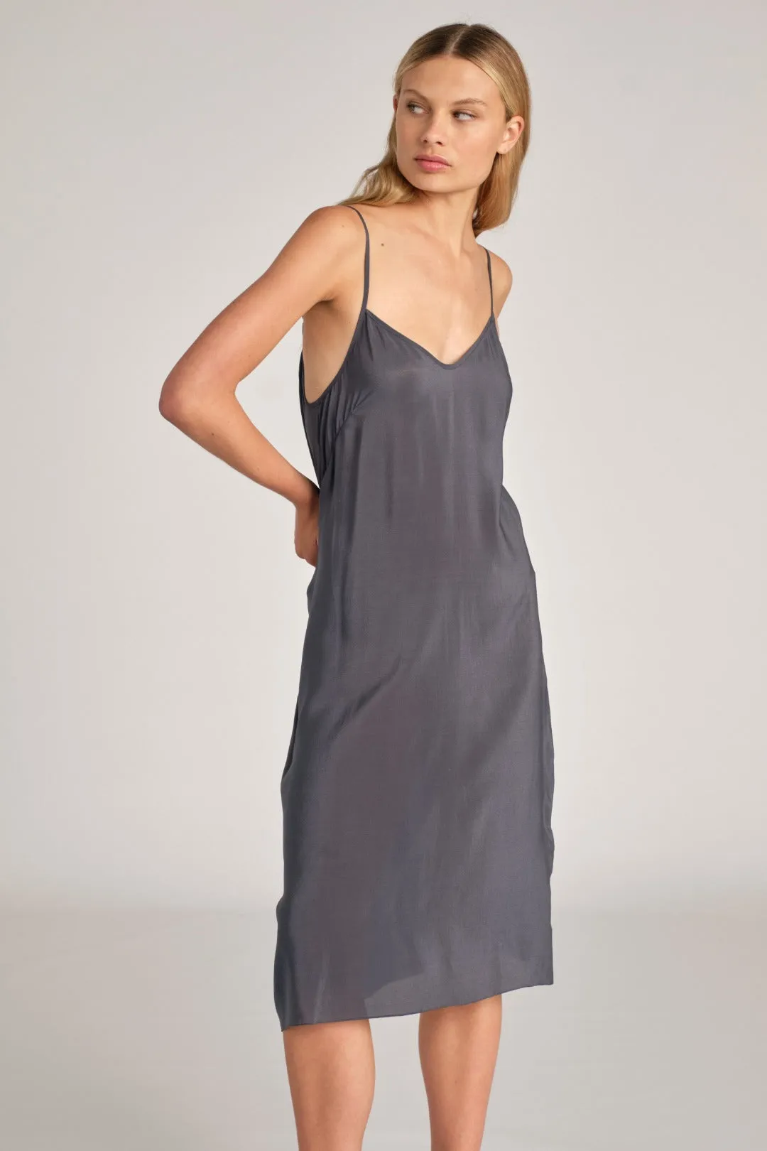 Silk Crepe Slip - Graphite