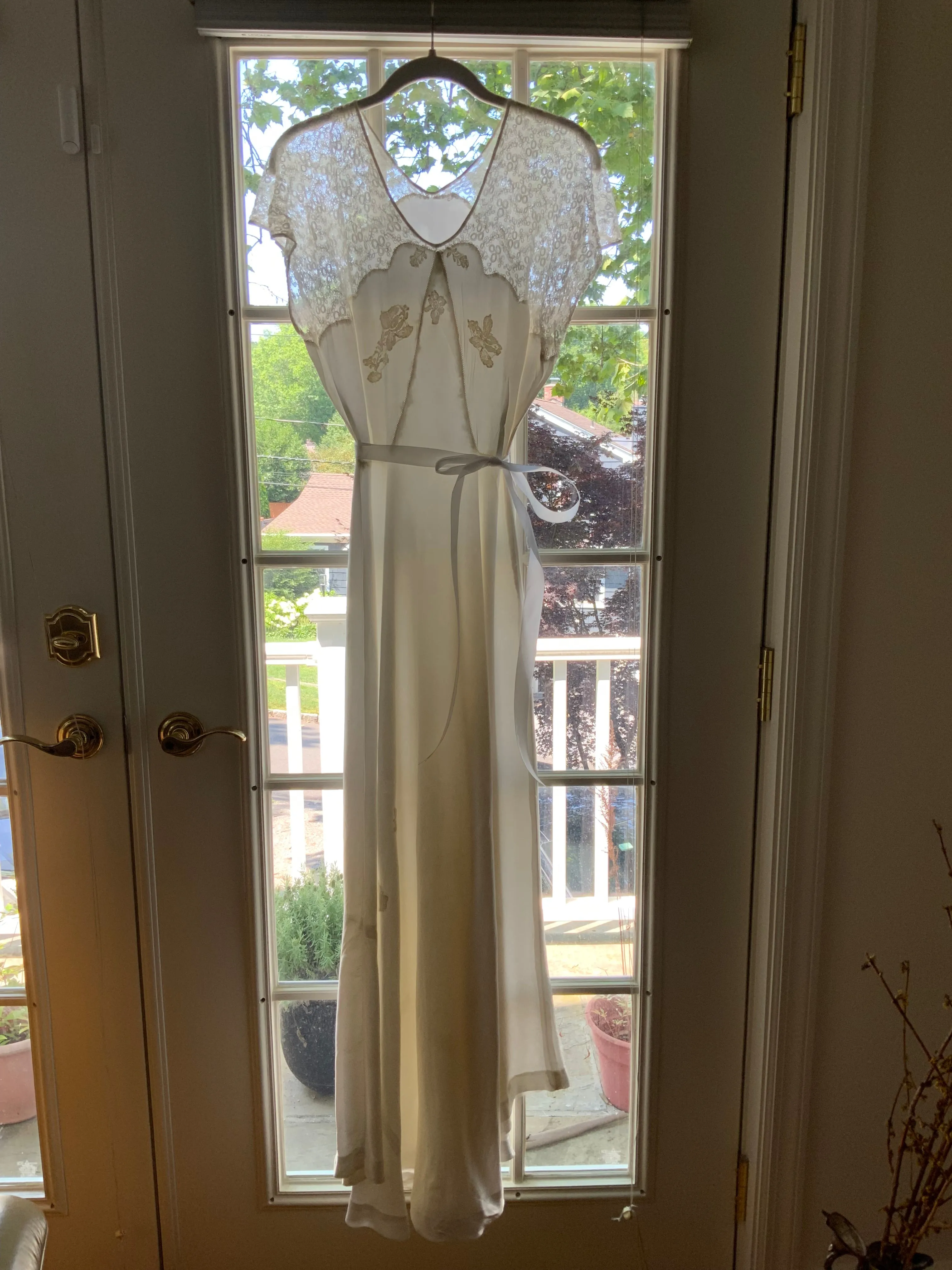 Silk White Bridal Nightgown - 50s