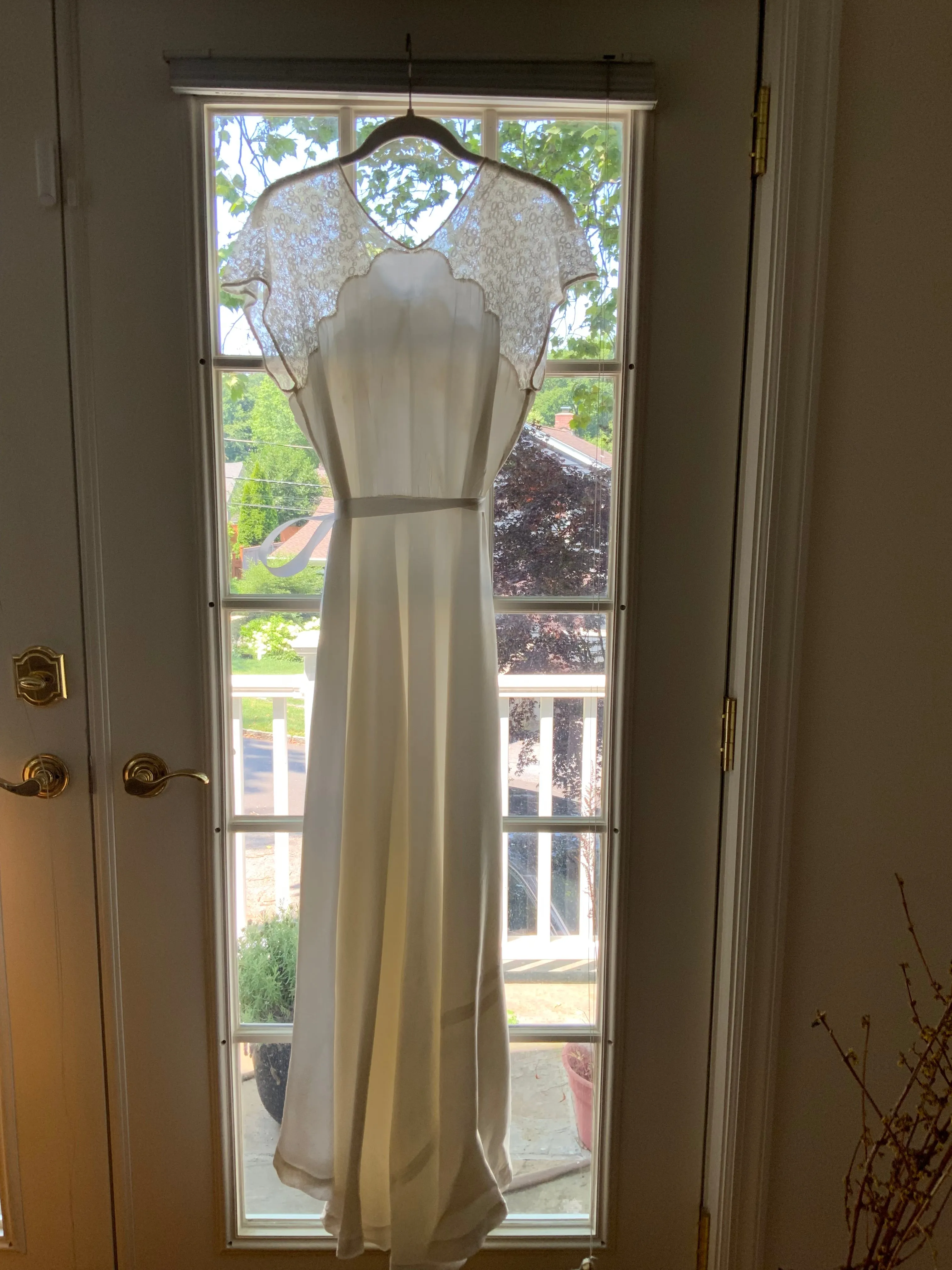 Silk White Bridal Nightgown - 50s