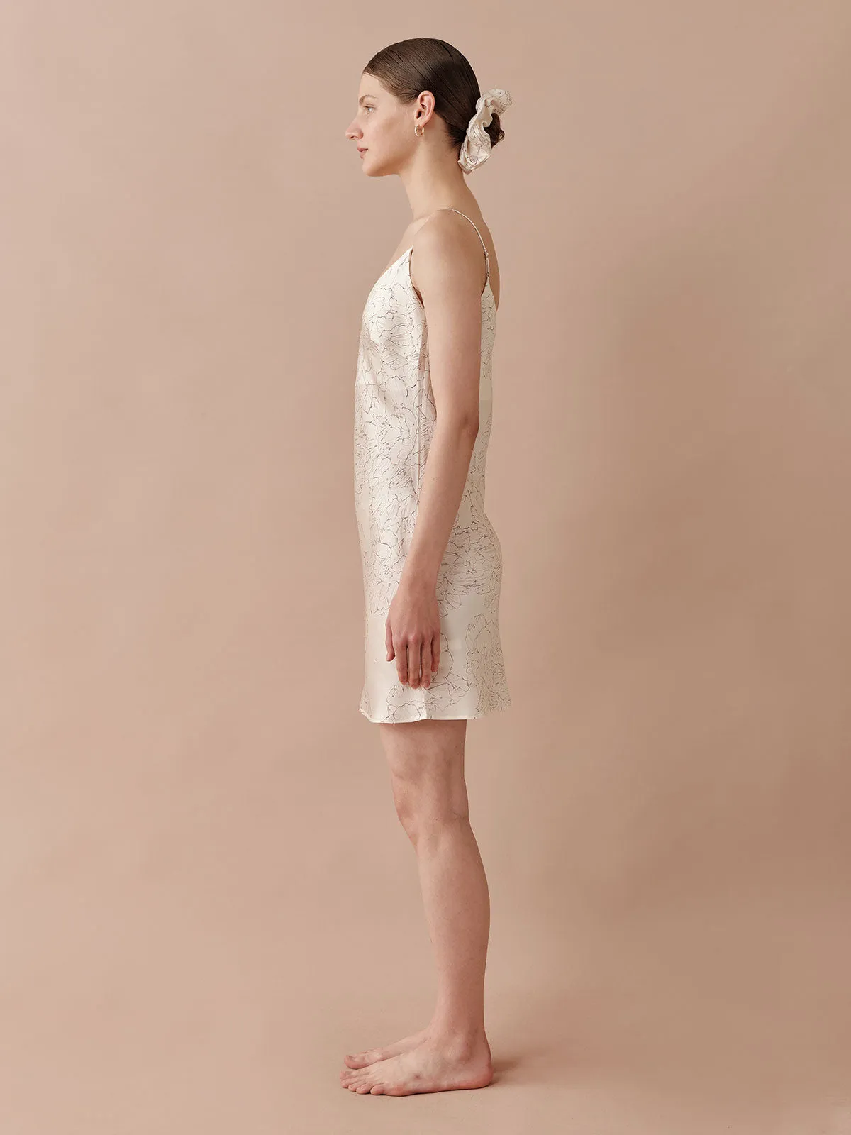 SILKINC Sparkling Peony Slip Dress