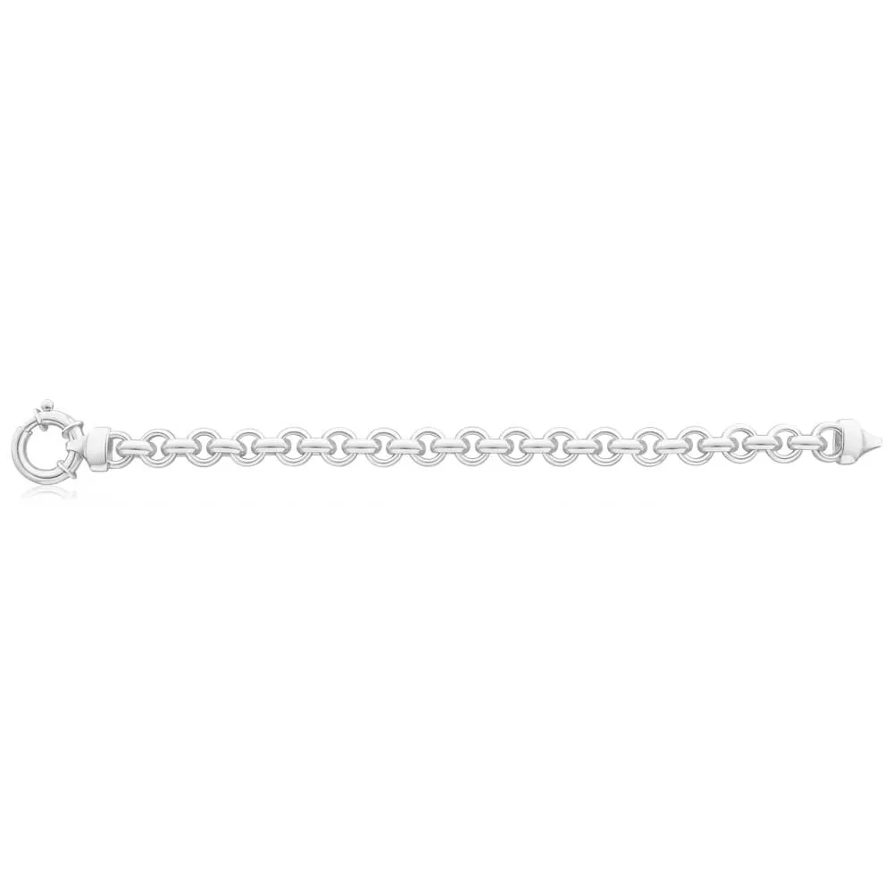 Sterling Silver Hollow Belcher Boltring 20cm Bracelet