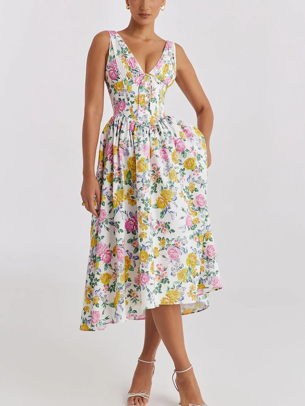 Summer New Floral V-Neck Dress