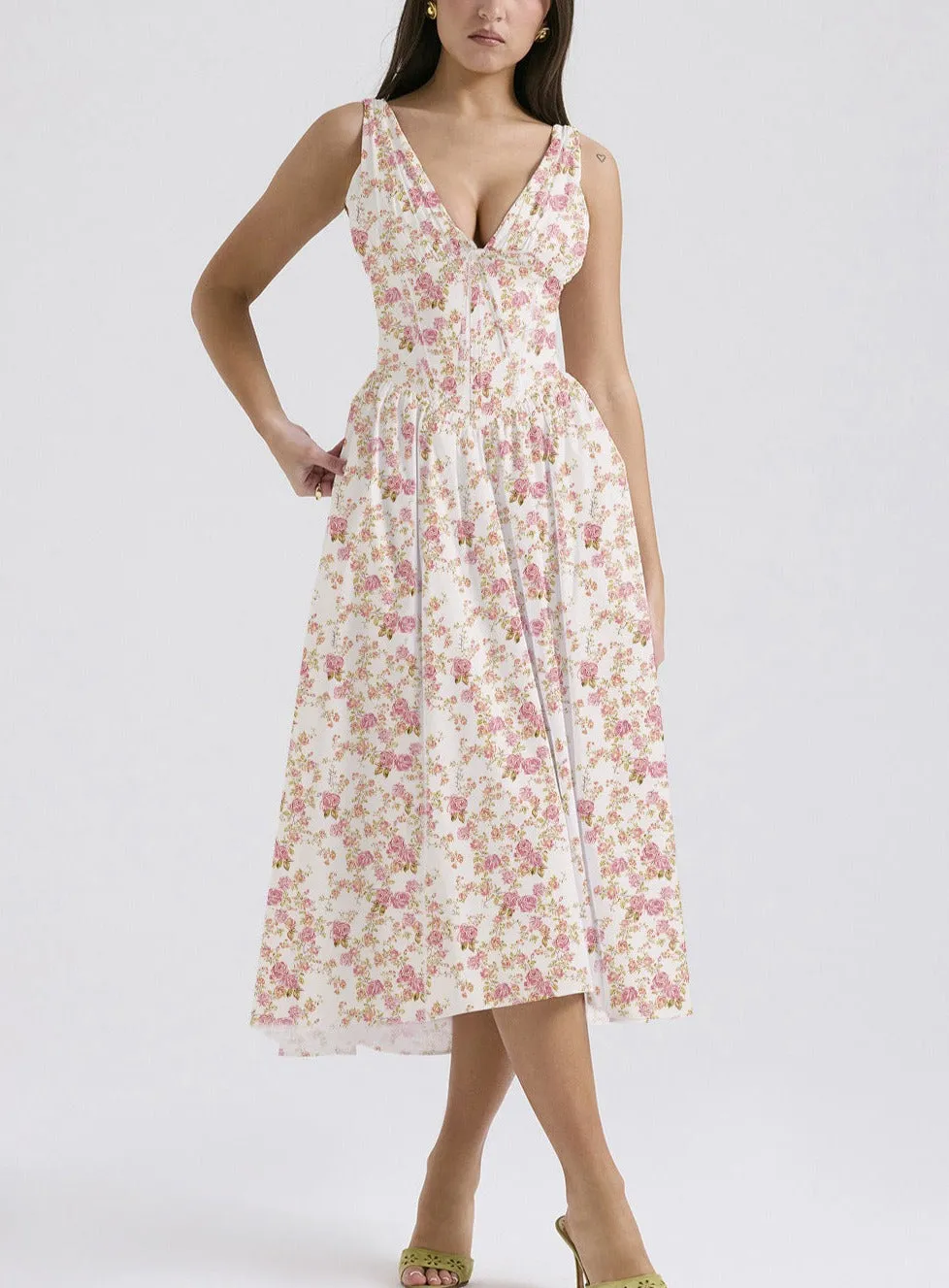 Summer New Floral V-Neck Dress