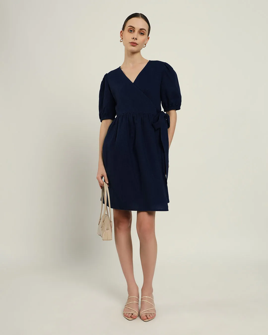 The Inzai Daisy Midnight Blue Linen Dress