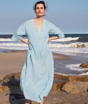 The Kepez Kaftan Dress - Linen - Hydrangea