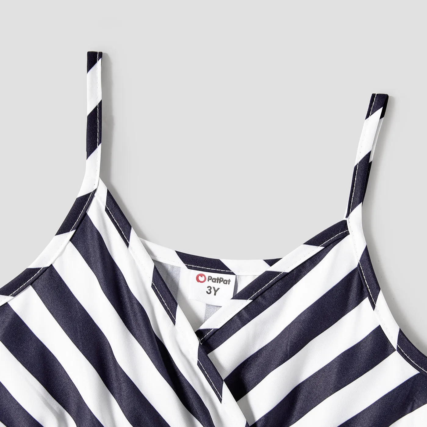 Toddler/Kid Girl Stripe Belted Slip Dress