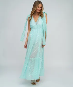 Turquoise Slip-on Maxi Dress