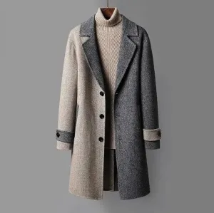 Two-Tone Wool Overcoat