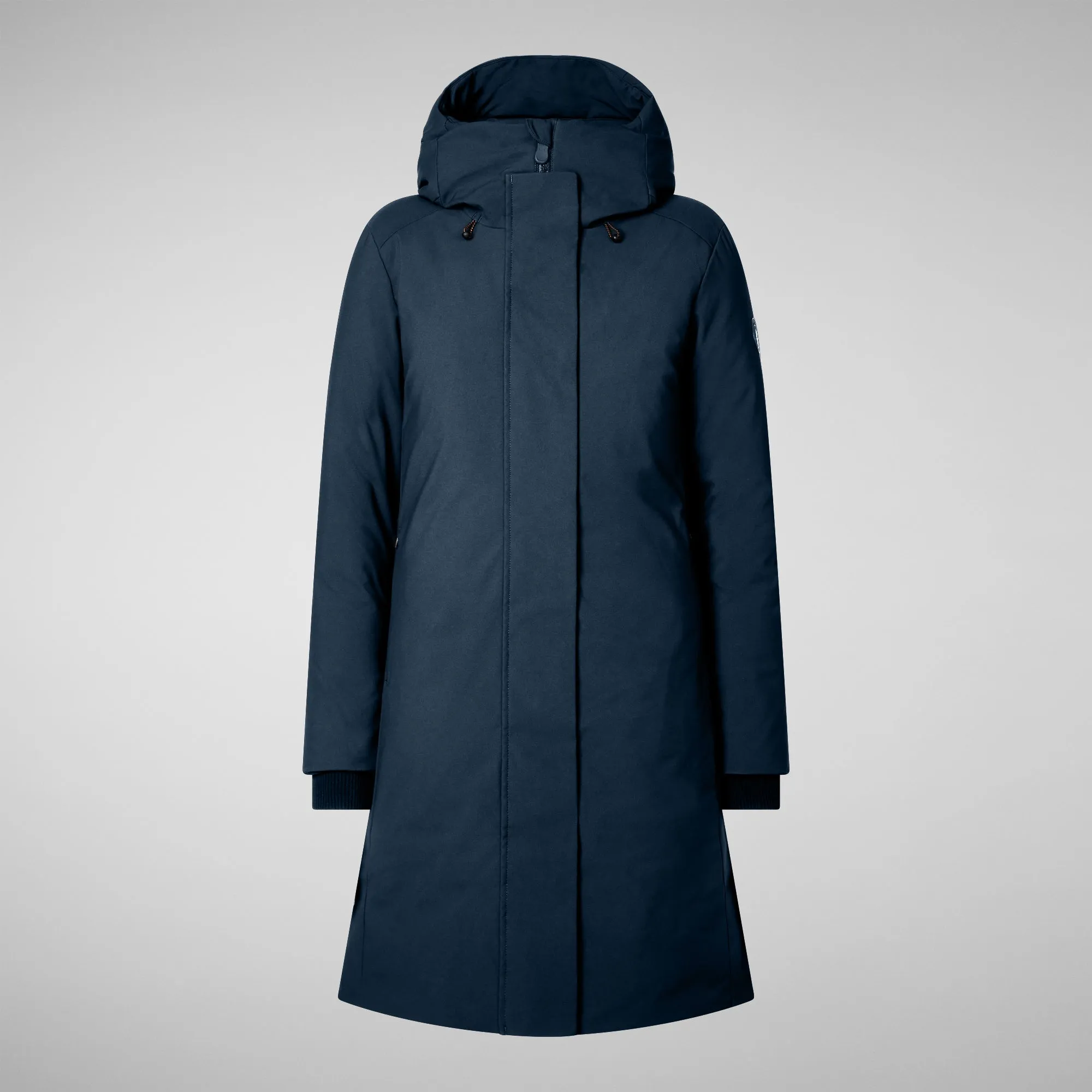 Woman's hooded parka Sienna in blue black