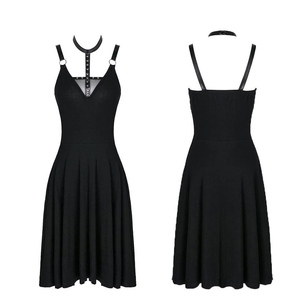 Women's Goth Halterneck Slip Dress