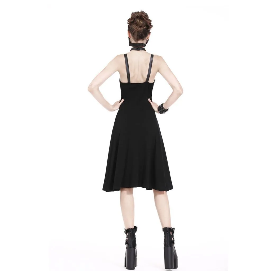 Women's Goth Halterneck Slip Dress