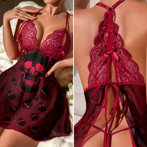 Women's Nightgown, Stunning Back Cheeky Design Comfort Babydoll Chemise Sleepwear Set